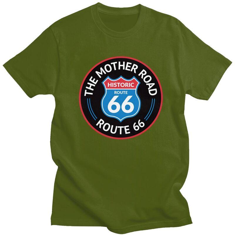 Мужская футболка на заказ "Мать Дорог Route 66" с короткими рукавами, хлопковая футболка, повседневная футболка, свободный крой, одежда