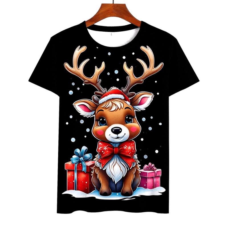 Мужская футболка большого размера с 3D праздничным рождественским принтом, свободная и повседневная, мягкая и удобная, дышащая, для занятий спортом на открытом воздухе