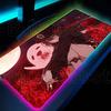 Милая Девушка Genshin Impact RGB Коврик для Мыши Hu Tao Коврик для Мыши Kawaii Стол Большой Размер Компьютерные Коврики Аниме Клавиатура E-Sports Аксессуары