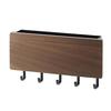 Hallway Wall Holder Wooden Punch Free Multifunctional Key Holder for Bag Hat Scarf Walnut Color