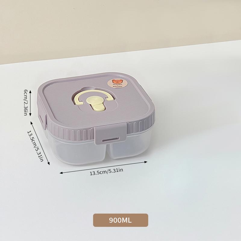 2/3 Grids Reusable Square Plastic Bento Lunch Box Portable Divided Fruit Salad Food Container Kids Students Microwave Heatable