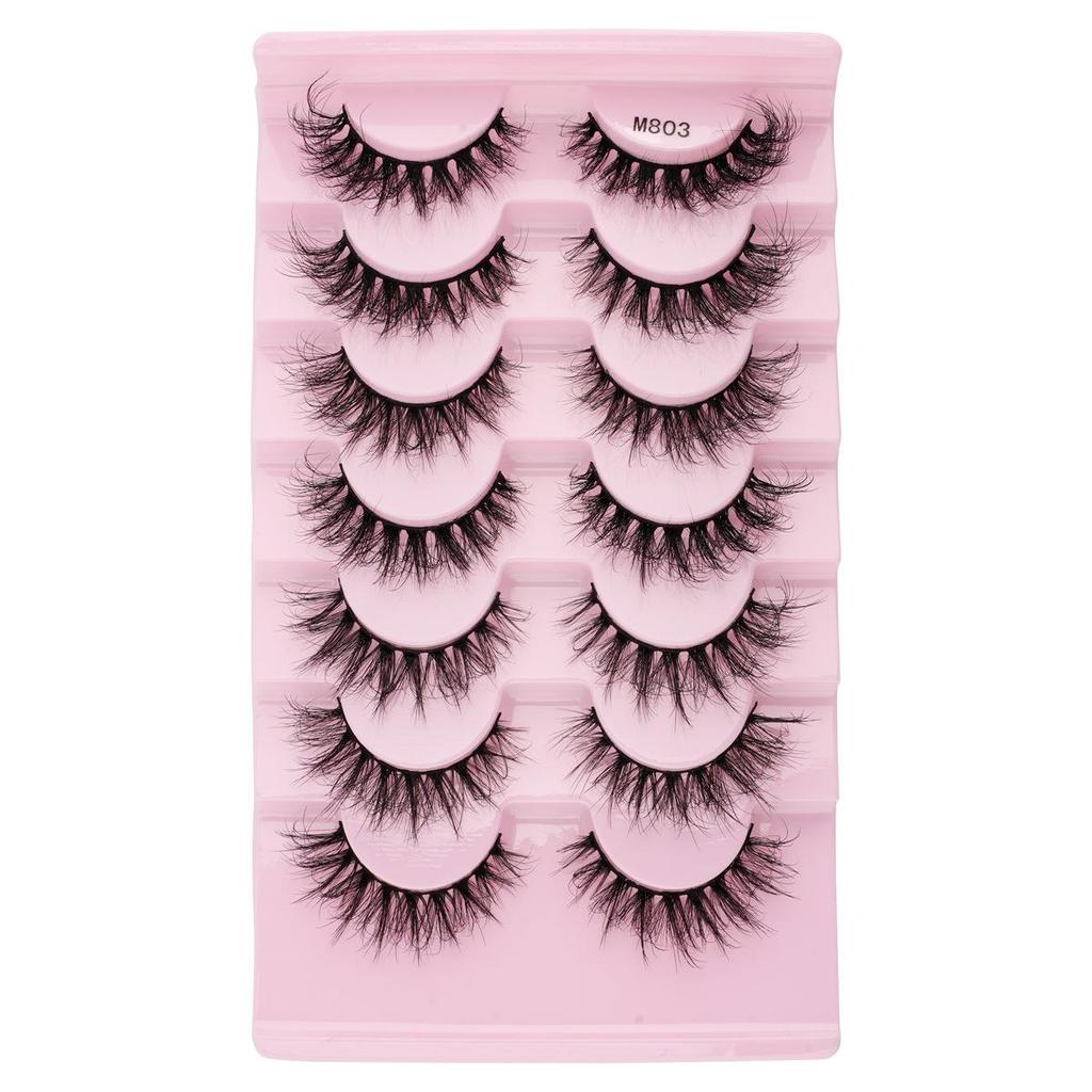 7 Pairs Fluffy 3D Eyelashes: Natural, Dense, Exaggerated Mess for a Bold European & American Look