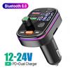 Car Bluetooth 5.0 FM Transmitter Wireless Handsfree Audio Receiver Car MP3 Player 2USB Fast Charger Car Electronics Accessories