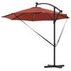 Cantilever Sun Umbrella with LED Light Strips Terracotta 294 x 294 x 248 cm