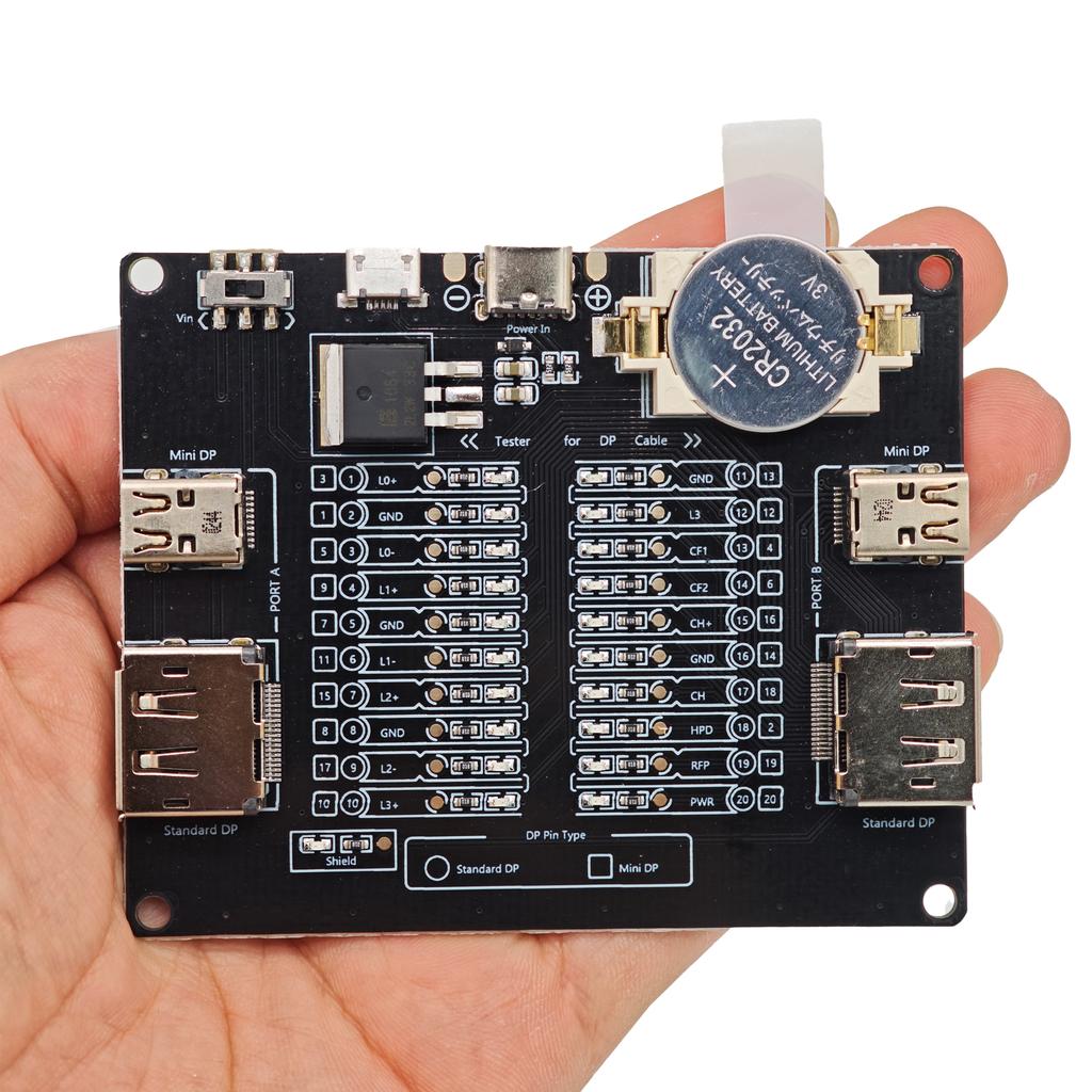 Тестер кабеля DP Плата для проверки данных кабеля с акриловым корпусом LED-индикатор для тестирования кабеля Mini DisplayPort / кабеля передачи данных DisplayPort