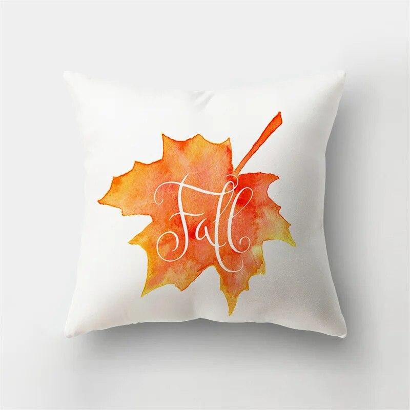 Autumn Landscape Printing Pillowcase Maple Leaf Tree Plant Sofa Cushion Cover Office Car Creative Decoration Home