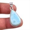 Natural Republic Ларимар Драгоценный камень Ручной работы 925 Стерлинговое серебро Подвеска 1.5" e8r30