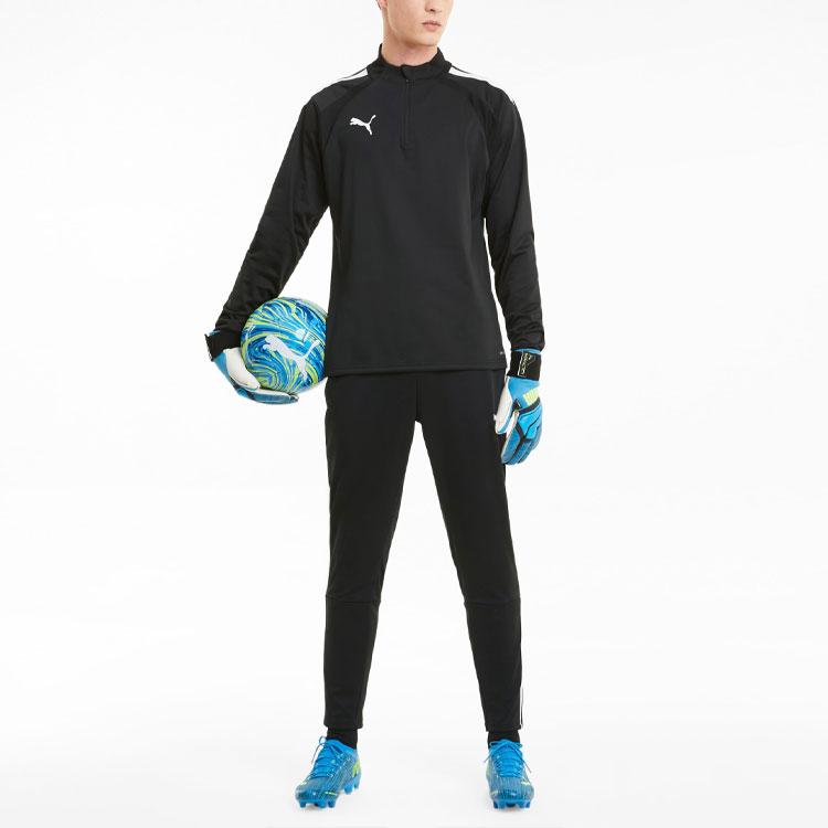 Puma Мужской футбольный топ Teamliga с молнией до середины груди, топ, Черный Белый 657236-03