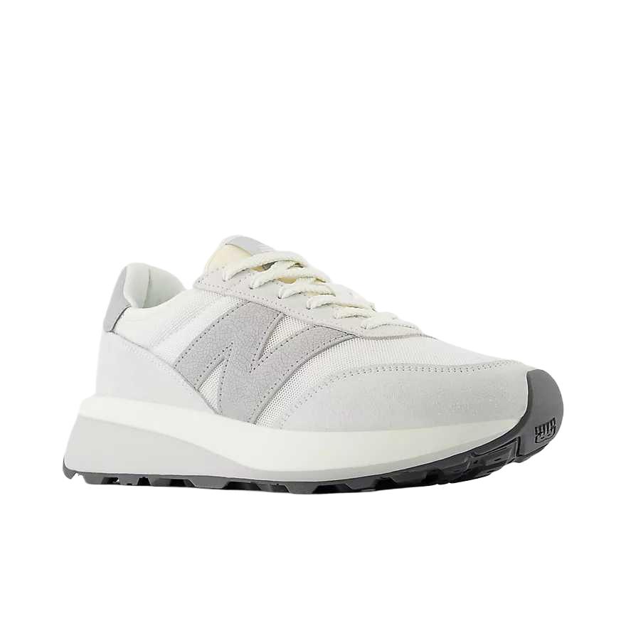 New Balance 370 Удобные Модные Легкие Кроссовки Средней Высоты Унисекс Беговые Кроссовки Серый Белый U370AA