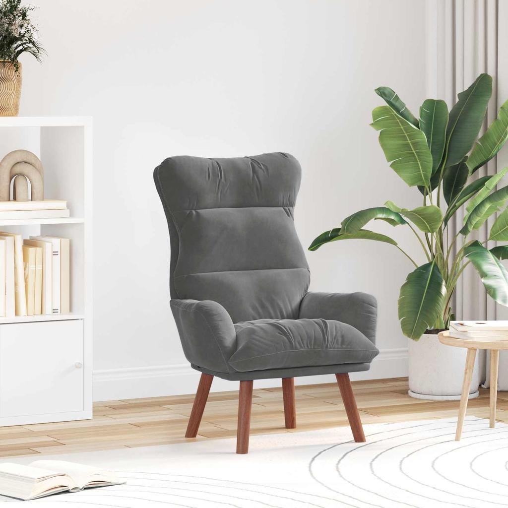 Armchair Dark Grey 69 x 74 x 93 cm Velvet
