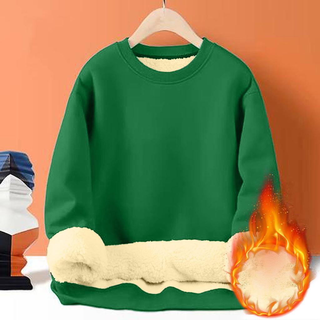 Толстовки для мужчин с длинным рукавом из флиса, повседневные, пушистые, с круглым вырезом, теплые, зимние