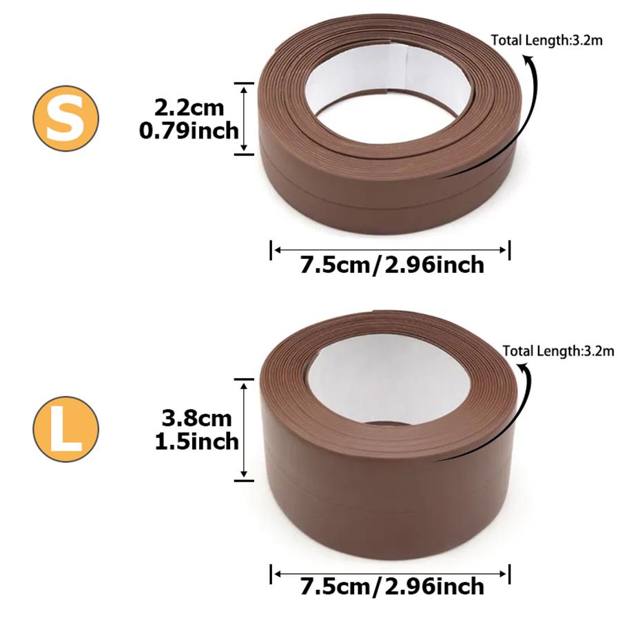 6Colors Bathroom Anti-mold Tape 3.2m 2 Sizes Available Kitchen Waterproof Sealing Tape Bathroom Toilet Wall Corner Line Tape