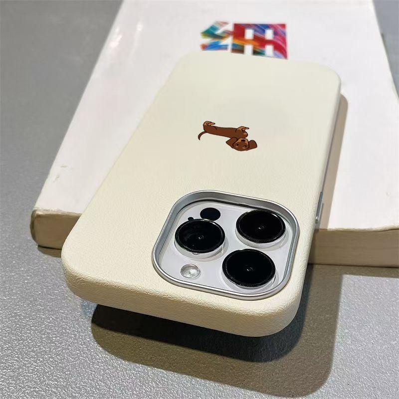 Для iPhone 17 16 15 14 13 12 11 Pro Max Чехол Минималистичный Коричневый Такса Чехол Для iPhone 17 Air 16E XS X XR 7 8 Plus Мягкие Fundas