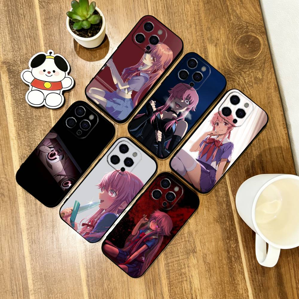 Чехол для телефона Гасай Юно из «Дневника будущего» для iPhone 17, 16, 15, 14, 13, 12, 11 Plus, Pro Max, Другие Мягкий силиконовый черный чехол