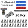 10/100PCS Wire Cable Snap In T2 Connector No-solder No-peel Quick Terminal Connections Joiners Auto Plug Electrical Accessories