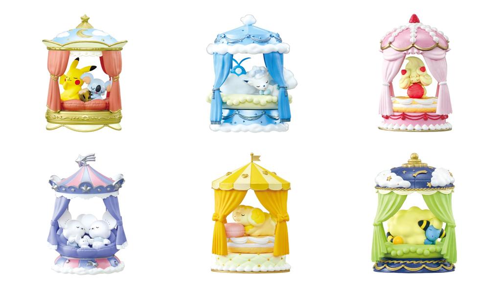 NIGHTY NIGHT 6 Pieces In 1 Individual Size H115 X W70 X Made of PVC and ABS Re-Ment Pokémon Collection, Box, D70mm,