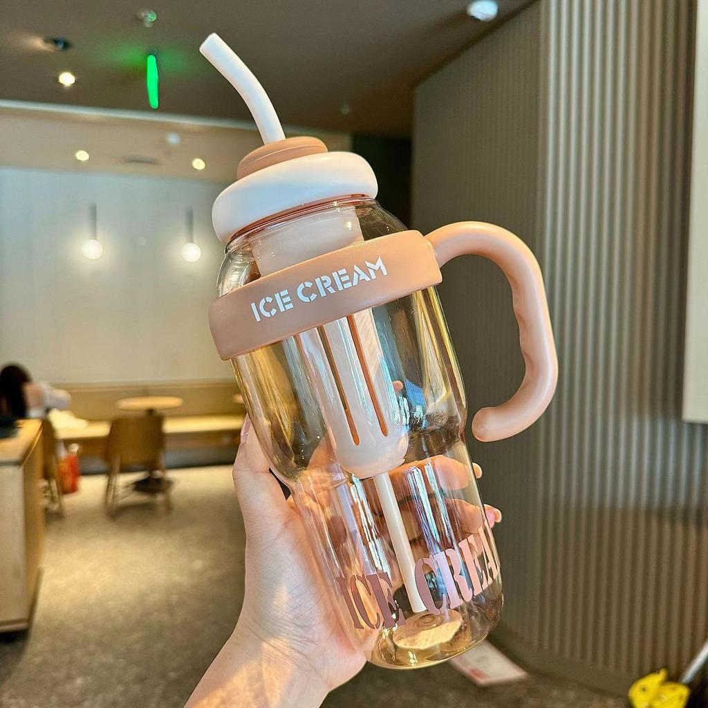 2026 Summer Ice Buster Plastic Straw Cup - Large Capacity, Stylish Design