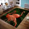 Pink Flamingos with Green Leaf Background Non-slip Rug Suitable for Living Room and Bedroom Sofas