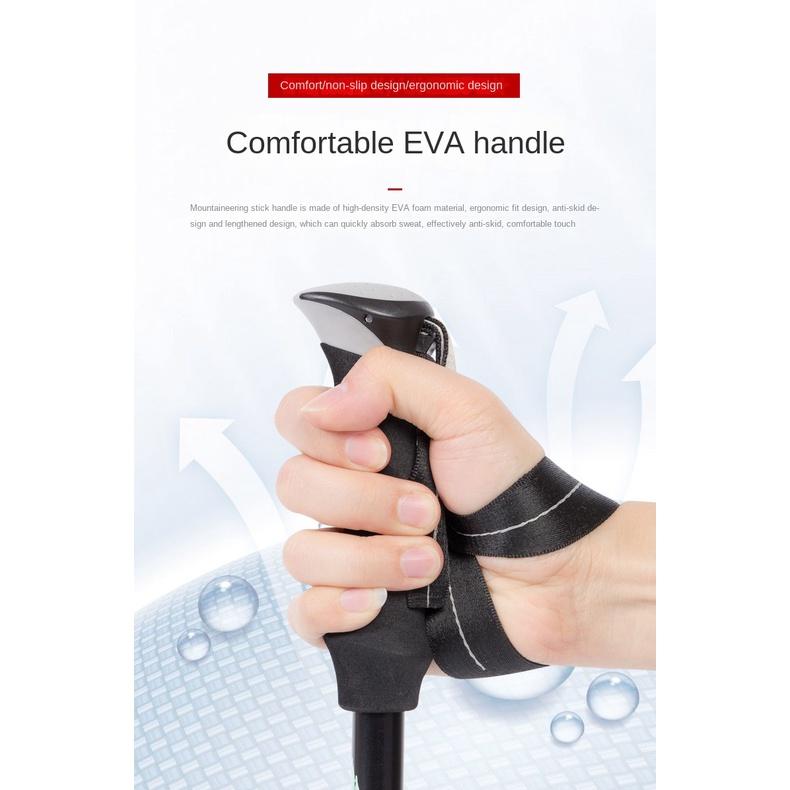 Палка для скалолазания, складная палка из алюминиевого сплава, сверхлегкая, ультра-короткая телескопическая уличная трость для ручного скалолазания, походная палка