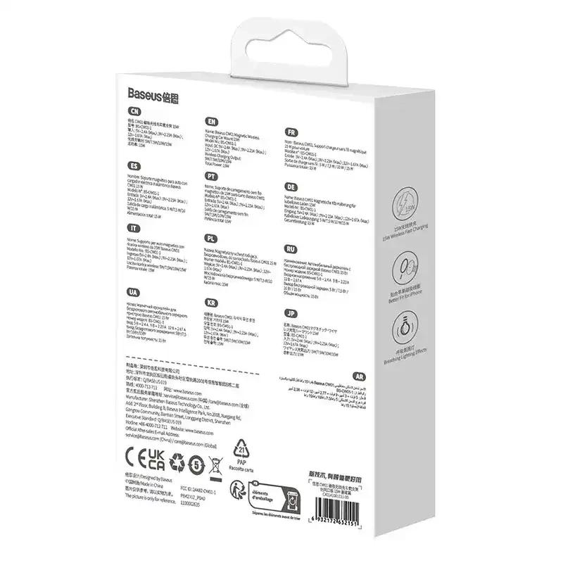 Magnetyczny Uchwyt Samochodowy Z Indukcyjnym Ładowaniem Na Telefon, Baseus  Cw01 Na Telefon (Czarny)