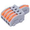20Pcs Wire Connector 1 In 4 Out PushType Splitter Conductor Terminal Block Electrical Parts(Orange )