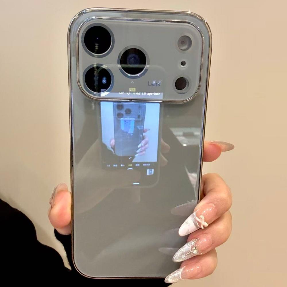 Стеклянный Чехол-Окно Для iPhone 17 Air 16 15 14 13 12 Pro Max Plus Ударопрочный Покрытие Броня Глянцевые Чехлы для Телефона