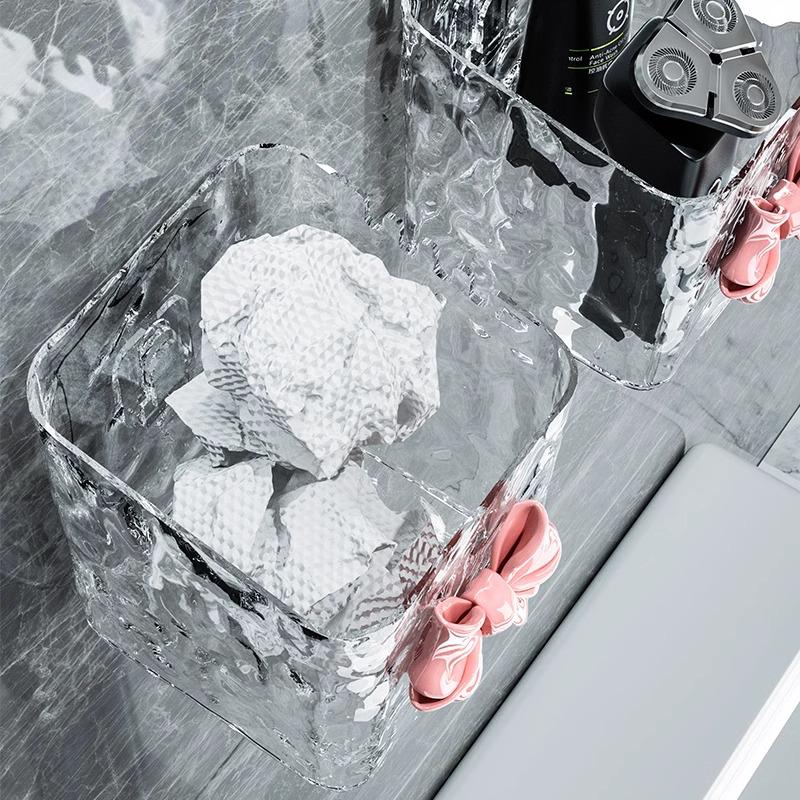 Wall-Mounted Washcloth and Toothbrush Holder - Punch-Free Storage Box