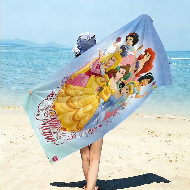 Personalized Princesses Circle Beach Towel Microfiber Beach Towel Thin Absorbent for Beach Swimming Yoga Bath Sports. 0910278