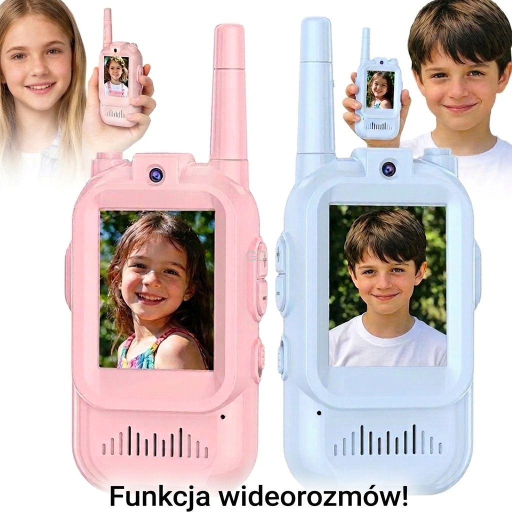 Video walkie talkie krótkofalówka z kamerą zabawka lcd 2szt