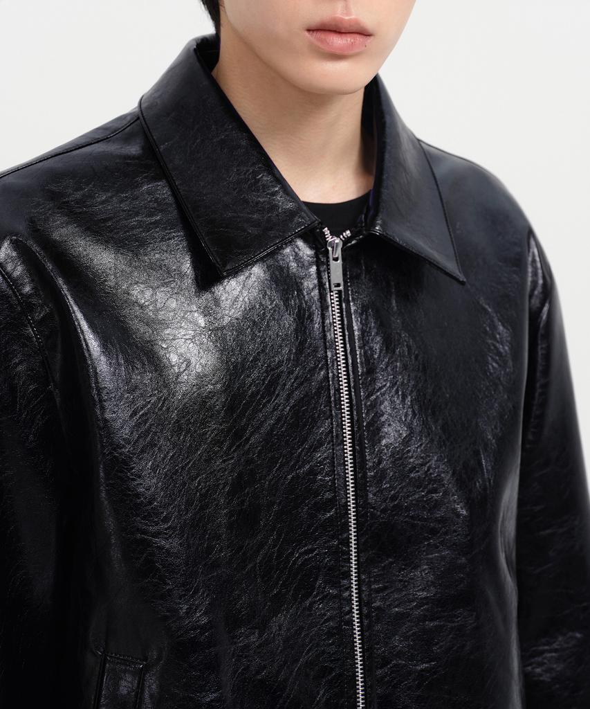 Musinsa Standard Patent Synthetic Leather Single Jacket [Black]