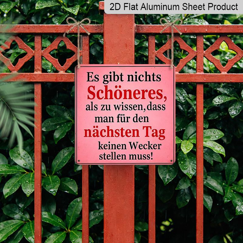 2D Flat, 1pc Funny German Retirement Quote Sign "Nothing Better Than Knowing You Don't Need An Alarm Tomorrow" - Vintage Wall Art Plaque Suitable for