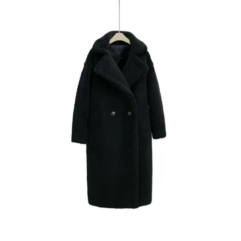Искусственный мех 2 детали imitation wool coat длинное пальто imitation teddy bear fur long coat