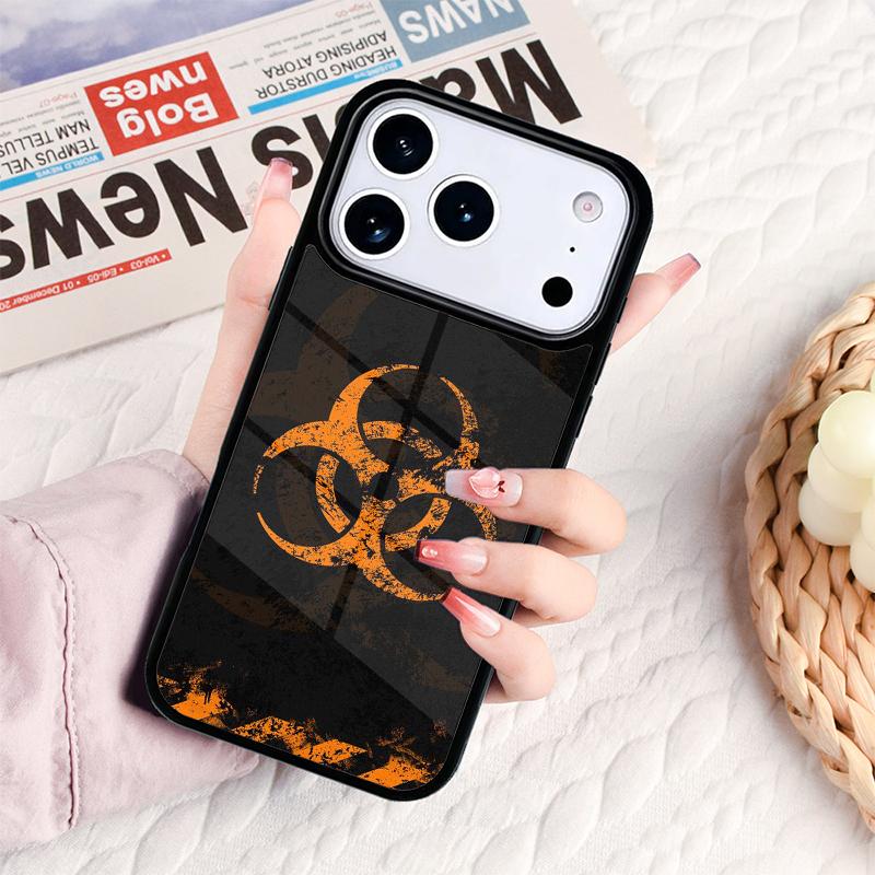 Чехол для телефона со знаком биоопасности для iPhone 17 16e 15 14 13 12 11 Pro Max Air Mini Мягкая защитная крышка