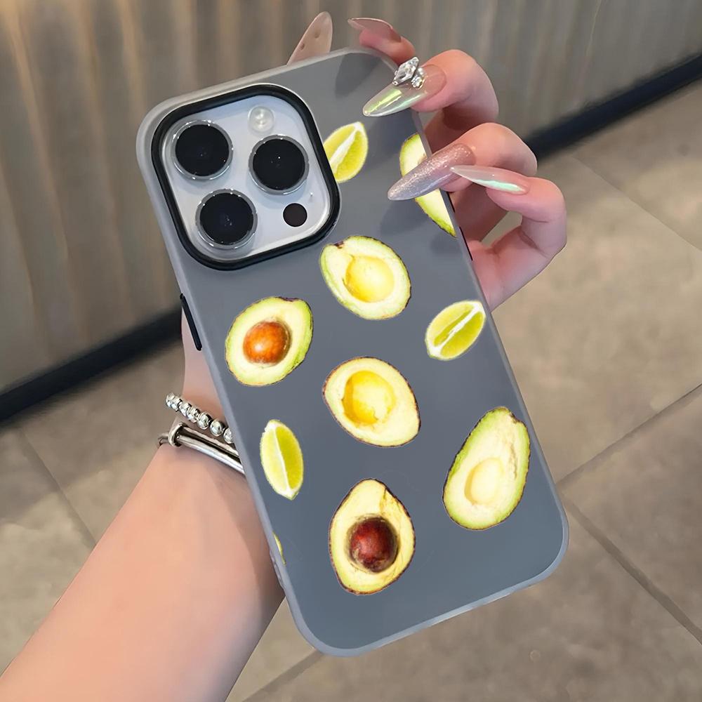 Cartoon Cute Avocado Phone Case Soft Matte Candy For IPhone 17 16 15 14 Pro Max Plus 13 12 11 Transparent Bumper Cover
