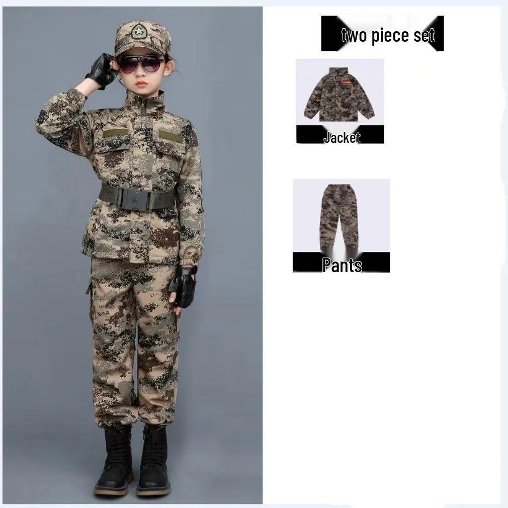 Детский камуфляжный комплект одежды для школы, военных тренировок и летнего лагеря