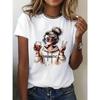Streetwear 90s Women's Casual Graphic T-Shirt Dramatic Print with Wine Print Short Sleeve T Shirt Clothing Top Tee