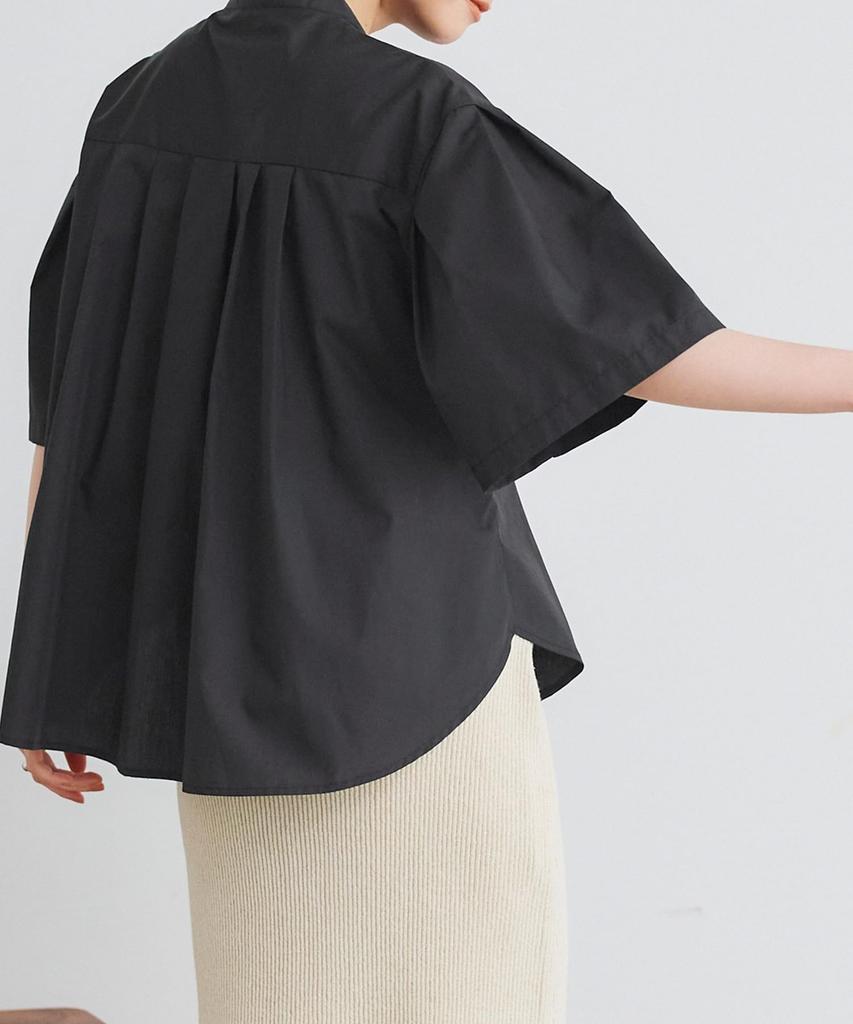 Titibait Waist Tuck Half Sleeve Shirt ADXP4114 Free Size Black Women's