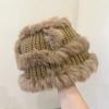 Women's Luxury Winter Hat Plush Rabbit Fur Fisherman Cap with Ear Flaps Soft Warm Beanie for Everyday Stylish Headwear