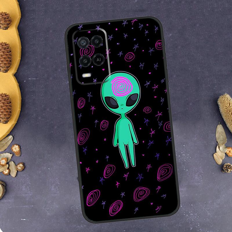 Alien Kawaii Art Phone Case For Oppo A96 A16 A76 A78 A58 A18 A38 A98 A17 A77 A80 A40 A60 A74 A94 A54 A15 A57S