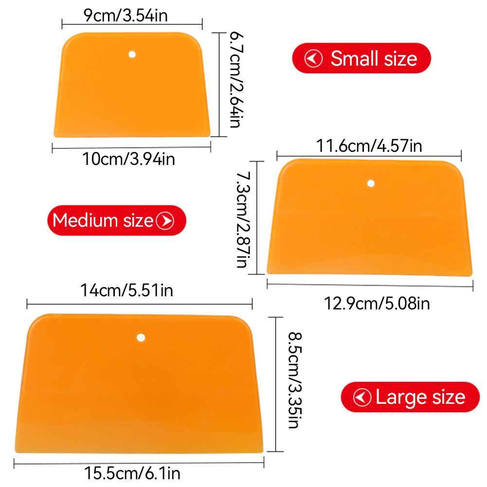 3 шт. автомобильная пленка для установки оконный скребок оранжевый виниловый скребок для очистки стекла от воды и льда автомобильный бытовой чистящий инструмент для тонировки