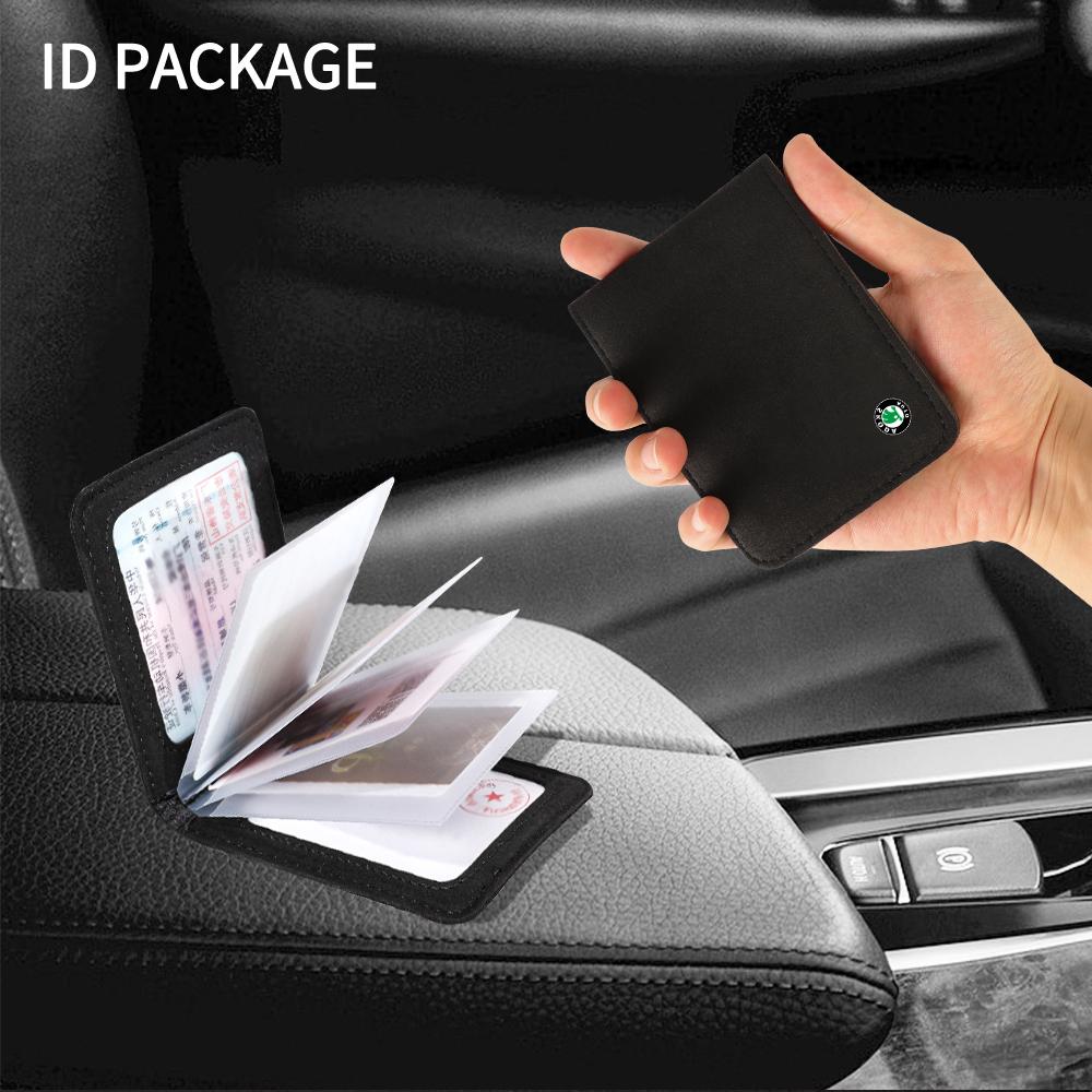 vhnws1 Car Ultra-Thin Driver License Cover Card Business ID Pass Holder For Skoda Octavia A5 A2 VRS Kodiaq Rapid Fabia VII Superb