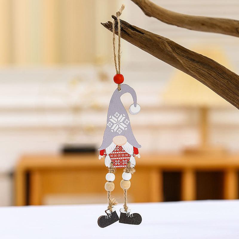Рождественские украшения Подвеска в виде деревянной ножки Рождественская елка Безликий старик Деревянная подвеска Украшение