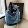 Женская джинсовая сумка через плечо на молнии, простая модная сумка через плечо, мягкая и универсальная, популярная сумка
