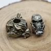 1PC Tiger Hat Orc Skull Head Sculpture Outdoor Knife Beads EDC Paracord Lanyard Key Chains Pendants Brass Umbrella Rope Bracelets Charms Accessories