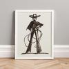 Western Cowboy Cowgirl Line Poster Retro Southwestern Rodeo Fashion Ranch Canvas Painting Wall Art for Living Room Home Decor