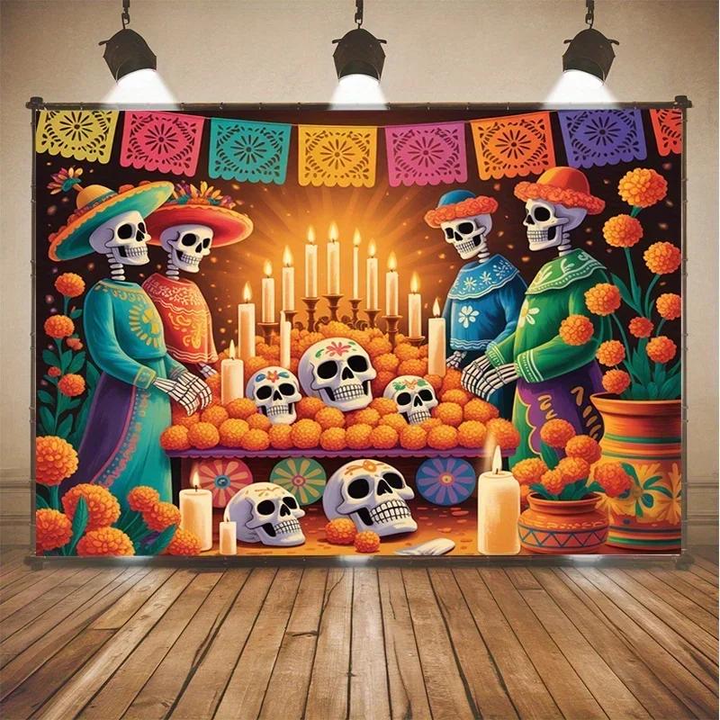 One party banner, background decoration photos for the Halloween celebration, props for room decorationzyc