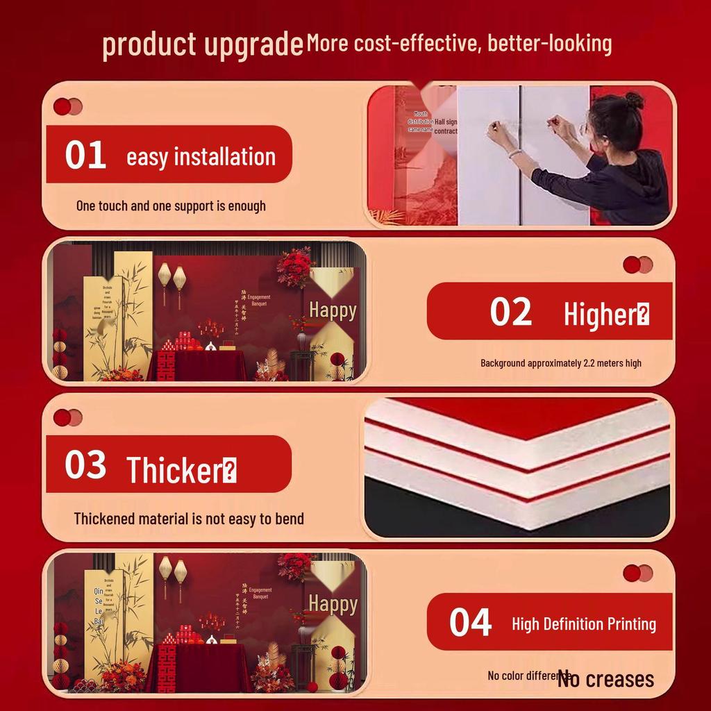 2025 Luxe Chinese Engagement Banquet Decor Set: High-End Centerpiece & Backdrop