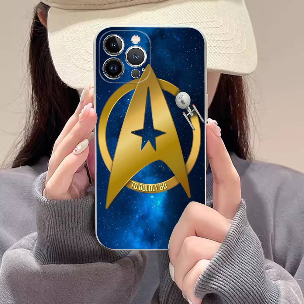 S-Star T-Trek For IPhone 11 12 13 14 15 16 17 Pro Max Plus Air Transparent Clear Shockproof Case