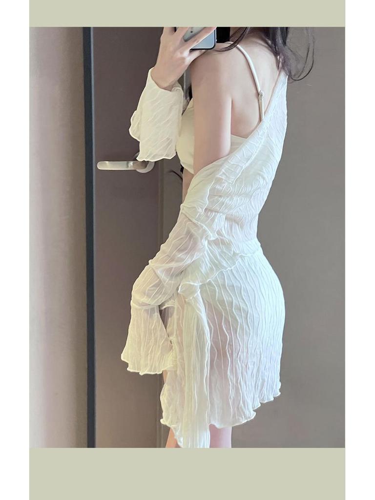 Эксклюзивное тайско-вьетнамское женское бикини для похудения, закрывающее живот, 2025: Сексуальный раздельный комплект из четырех предметов для отпуска и горячих источников