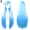 Fetong Fashion Girls Women Long Cosplay Oblique Bangs Straight Full Wigs Hair Extension